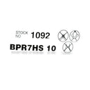BPR7HS-10 - NGK Replacement Spark Plug Sparkplug - BPR7HS10 No. 1092