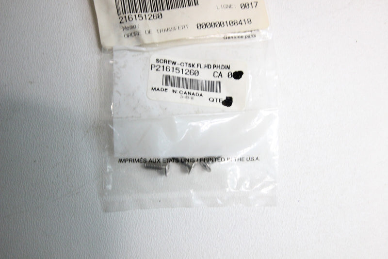 Seadoo Phillips Countersunk Flat Head Machine Screw M5X12 Part Number 208451260