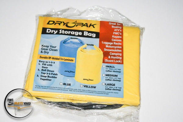 Kwik Tek Dry Pak Roll Top Dry Gear Bag-12.5" X 28"- Yellow P-N Wb-7 New