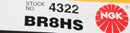 NGK 4 Pack of Standard Spark Plugs - BR8HS - 4PK Tune Up Kit