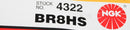 NGK 4 Pack of Standard Spark Plugs - BR8HS-10- 4PK Tune Up Kit