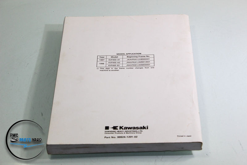 Kawasaki  ATV All Terrain Vehicle Service Manual 9924-1201